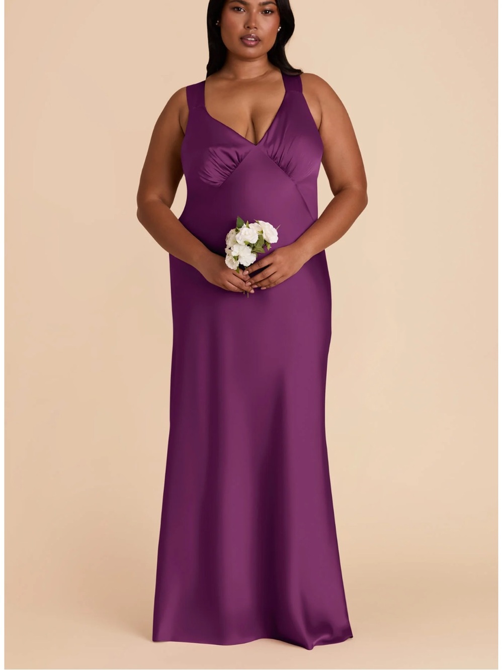 Birdy Grey Matte Satin Veronica Bridesmaid Dress in Fig